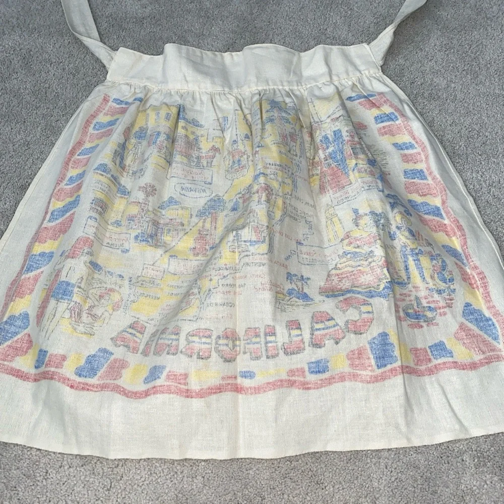 Vintage California State Half Waist‎ Apron Cotton Souvenir